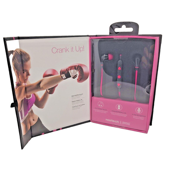 Naztech NX80w Bluetooth Wireless Sports Earphones [Pink/Black] - Picture 3 of 3